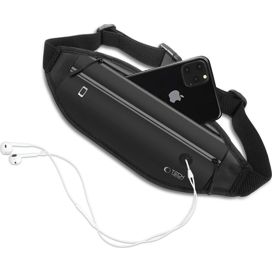 Bauchtasche für Handy / Kopfhörer / Zubehör, Tech-Protect M7 Universal Sport Waist Bag, Schwarz