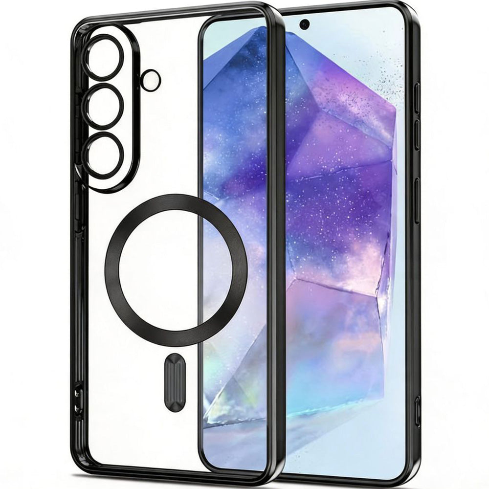 Handyhülle mit Kameraabdeckung für Galaxy A27 5G, Tech-Protect MagFlex für MagSafe, Transparent-Schwarz