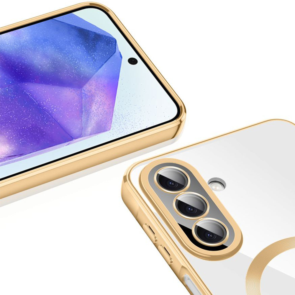 Handyhülle mit Kameraabdeckung für Galaxy A27 5G, Tech-Protect MagFlex für MagSafe, Transparent-Gold