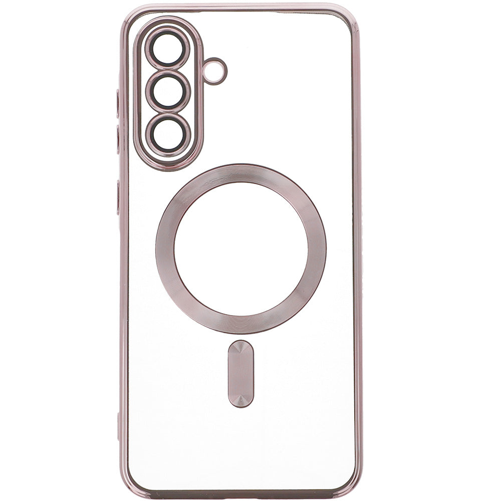 Handyhülle mit Kameraabdeckung für Galaxy A56 5G, Tech-Protect MagFlex für MagSafe, Transparent und Rosa