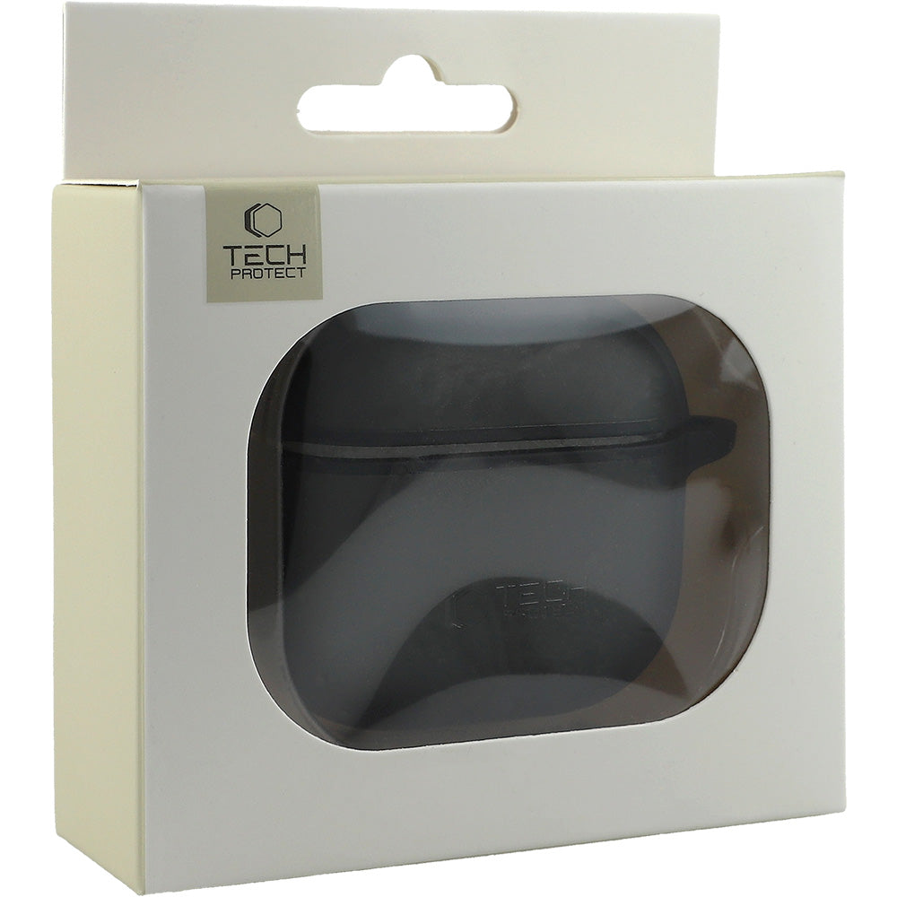 Schutzhülle für Apple AirPods 5 / 4, Tech-Protect Magmat, Durchscheinend-Schwarz