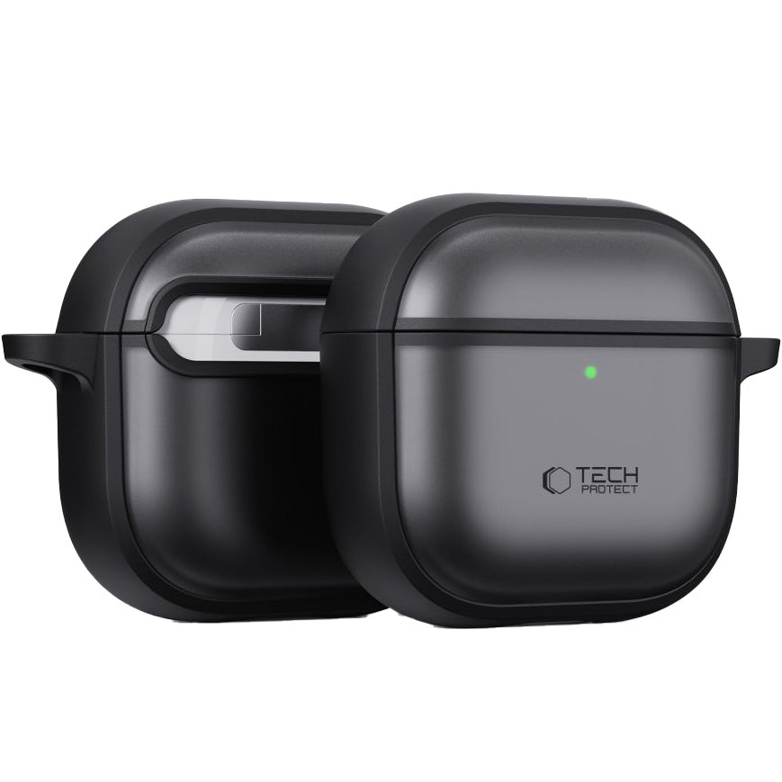 Schutzhülle für Apple AirPods 5 / 4, Tech-Protect Magmat, Durchscheinend-Schwarz