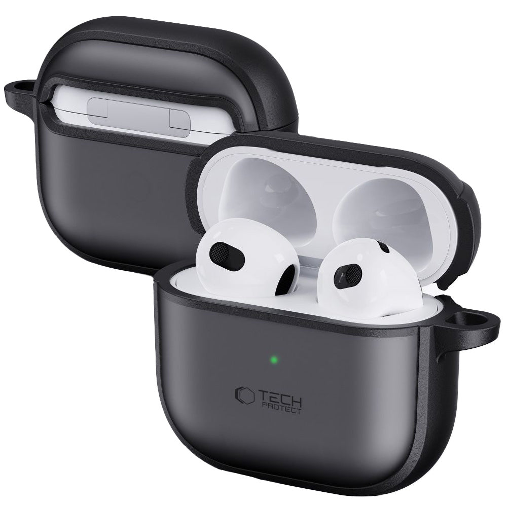 Schutzhülle für Apple AirPods 5 / 4, Tech-Protect Magmat, Durchscheinend-Schwarz