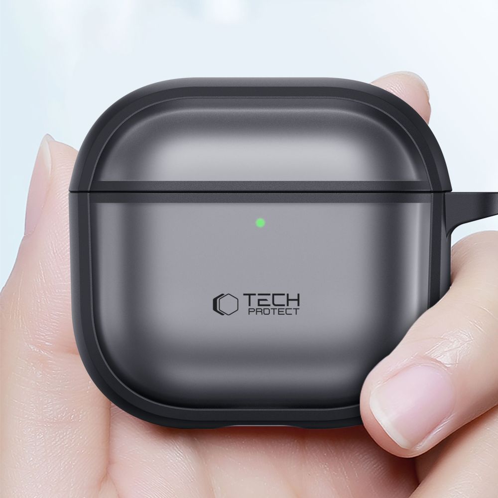 Schutzhülle für Apple AirPods 5 / 4, Tech-Protect Magmat, Durchscheinend-Schwarz