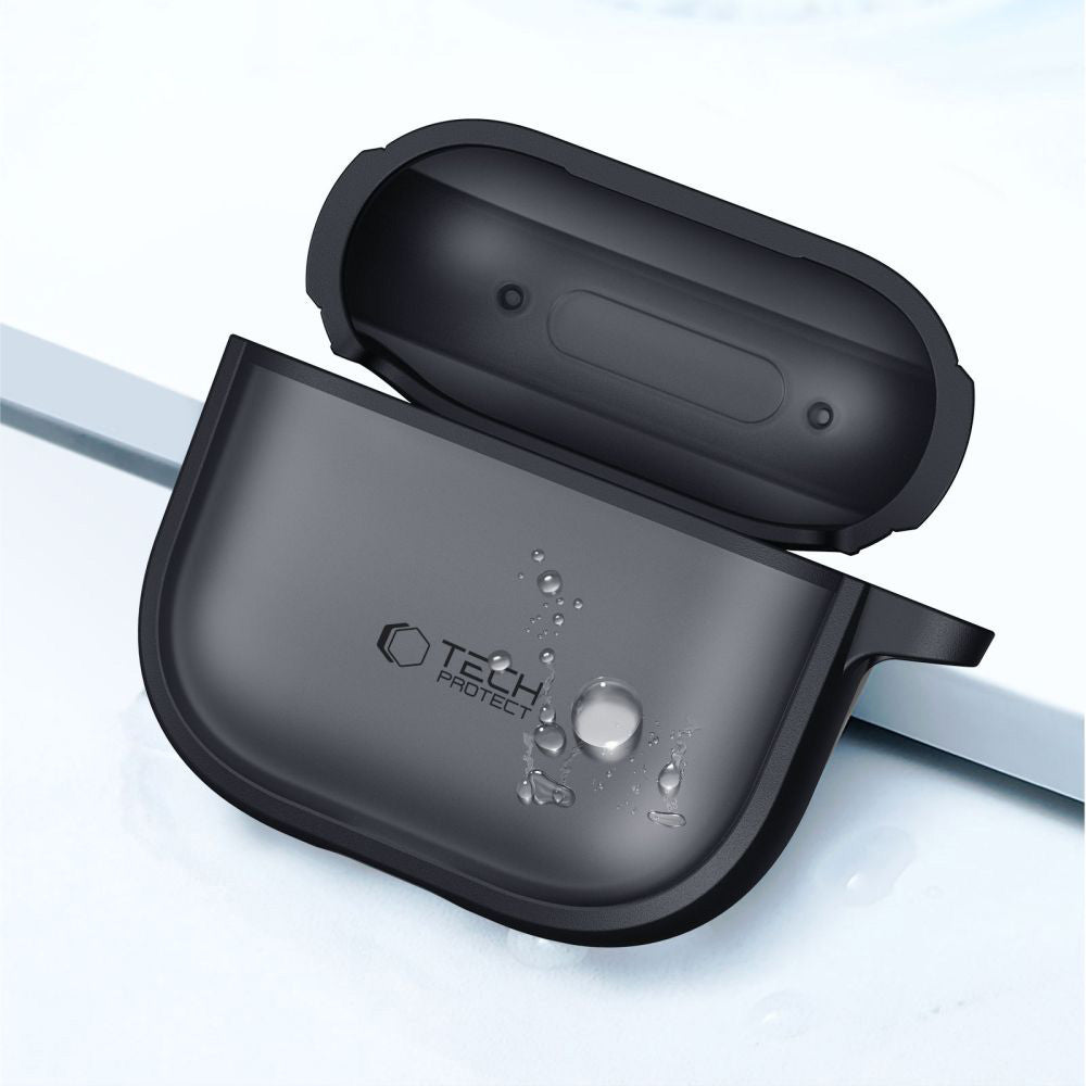 Schutzhülle für Apple AirPods 5 / 4, Tech-Protect Magmat, Durchscheinend-Schwarz