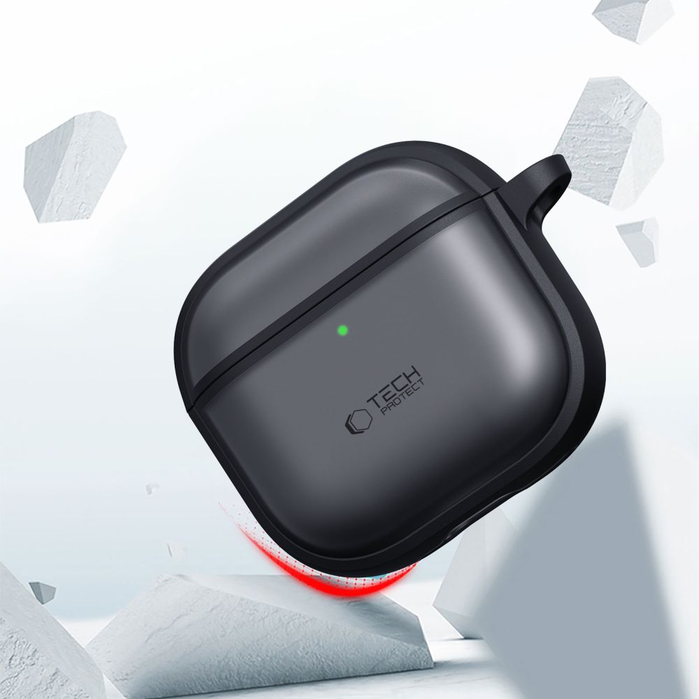 Schutzhülle für Apple AirPods 5 / 4, Tech-Protect Magmat, Durchscheinend-Schwarz