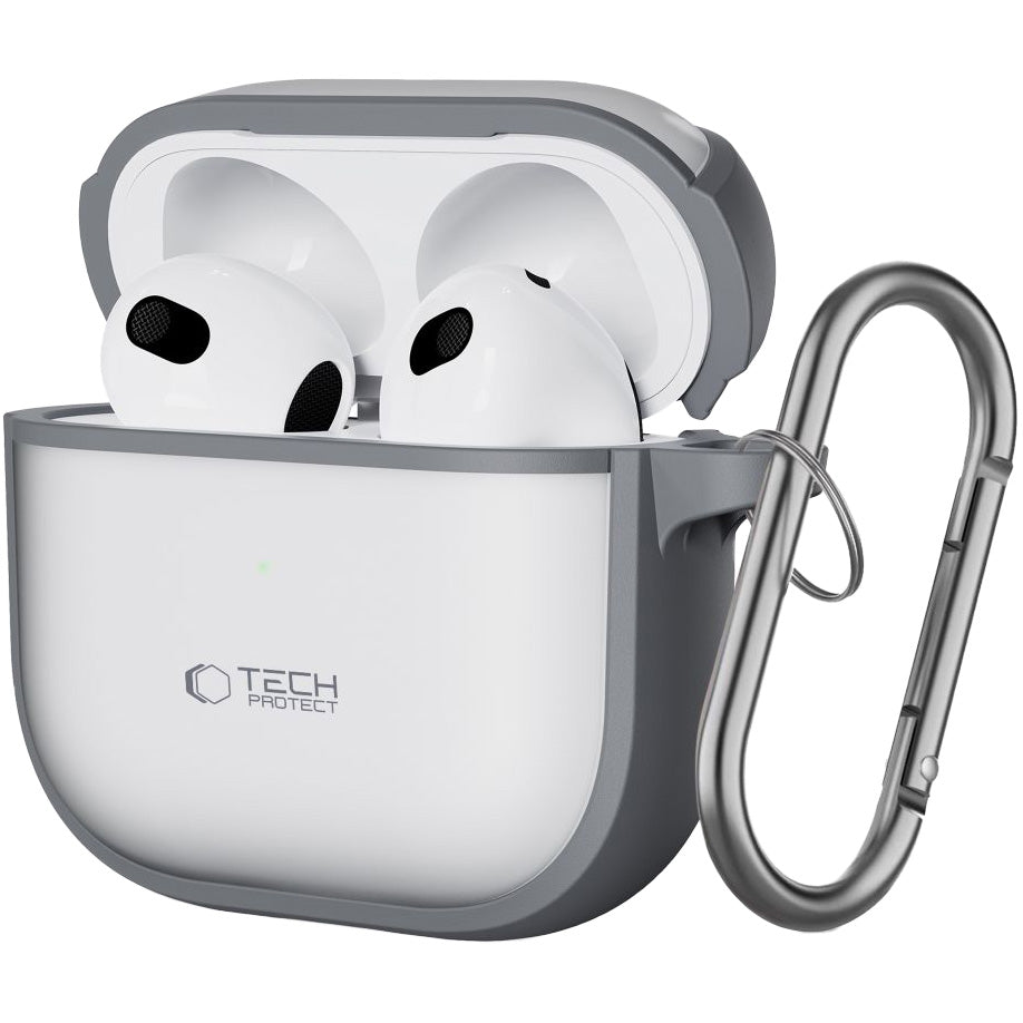 Schutzhülle für Apple AirPods 5 / 4, Tech-Protect Magmat, Durchscheinend-Grau