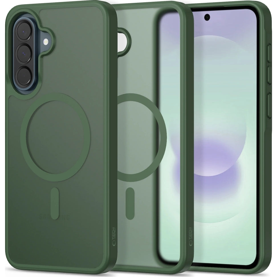 Handyhülle für Galaxy A36 / A37 / A56, Tech-Protect MagMat MagSafe, Rauchfarben-Grün
