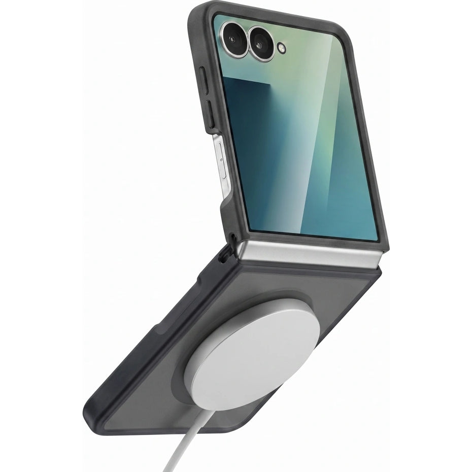 Handyhülle für Galaxy Z Flip8, Tech-Protect MagMat MagSafe, Rauchfarben-Schwarz