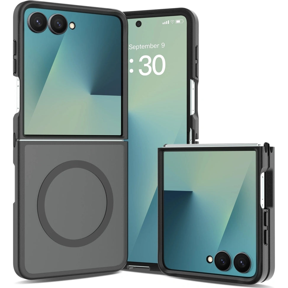 Handyhülle für Galaxy Z Flip8, Tech-Protect MagMat MagSafe, Rauchfarben-Schwarz