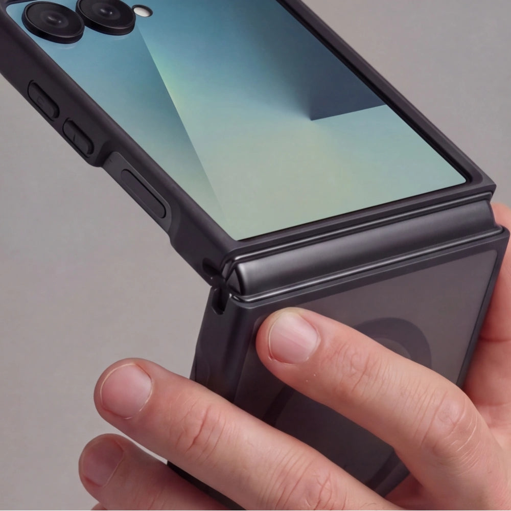 Handyhülle für Galaxy Z Flip8, Tech-Protect MagMat MagSafe, Rauchfarben-Schwarz