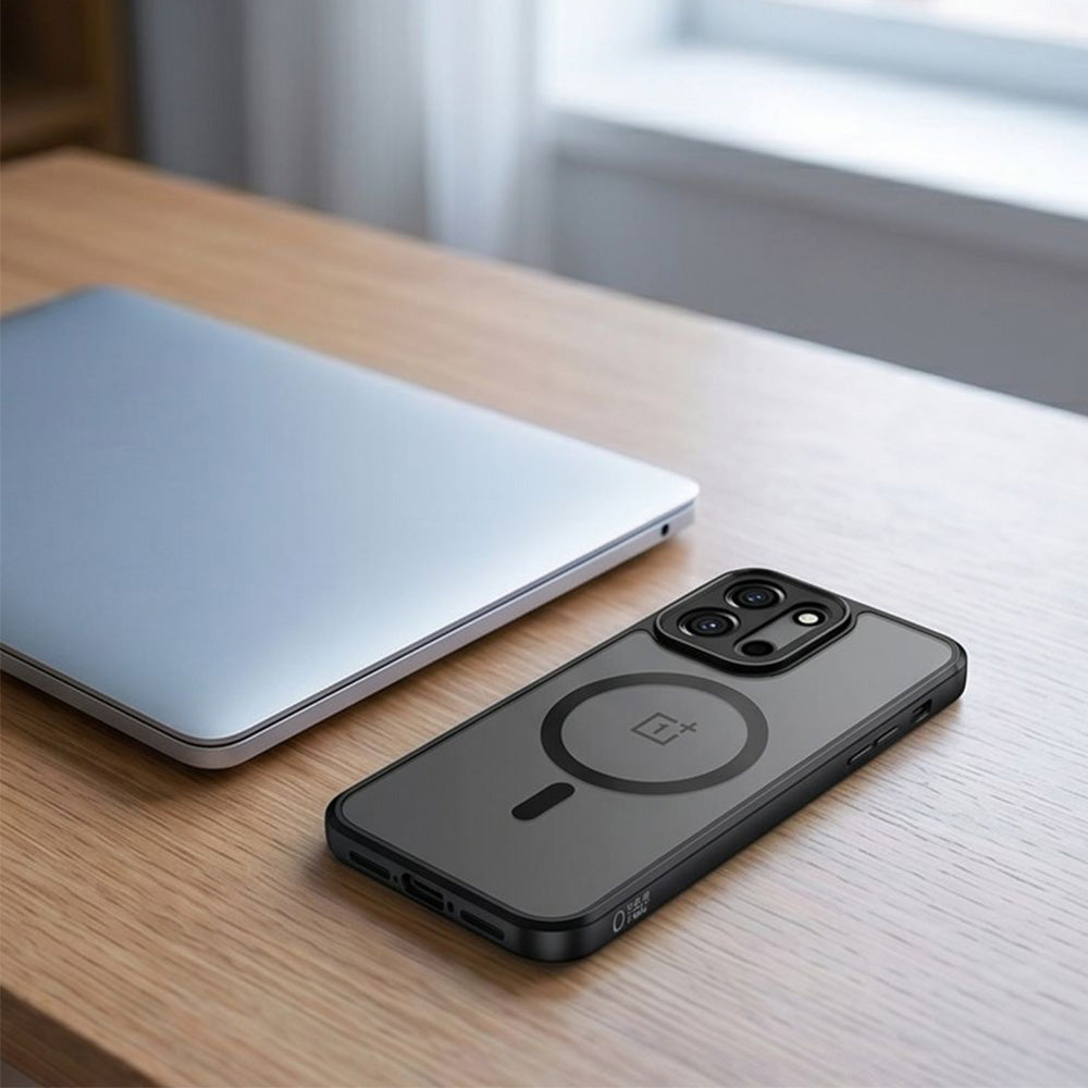 Handyhülle für OnePlus Nord 6, Tech-Protect MagMat MagSafe, Rauchfarben-Schwarz