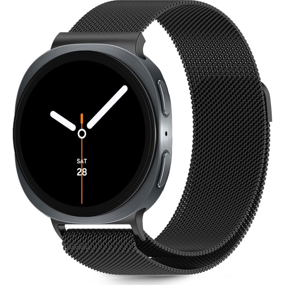 Stahlarmband für Galaxy Watch 9 40 mm / 44 mm / 8 40 mm / 44 mm / 8 Classic 46 mm, Tech-Protect Milaneseband, Schwarz
