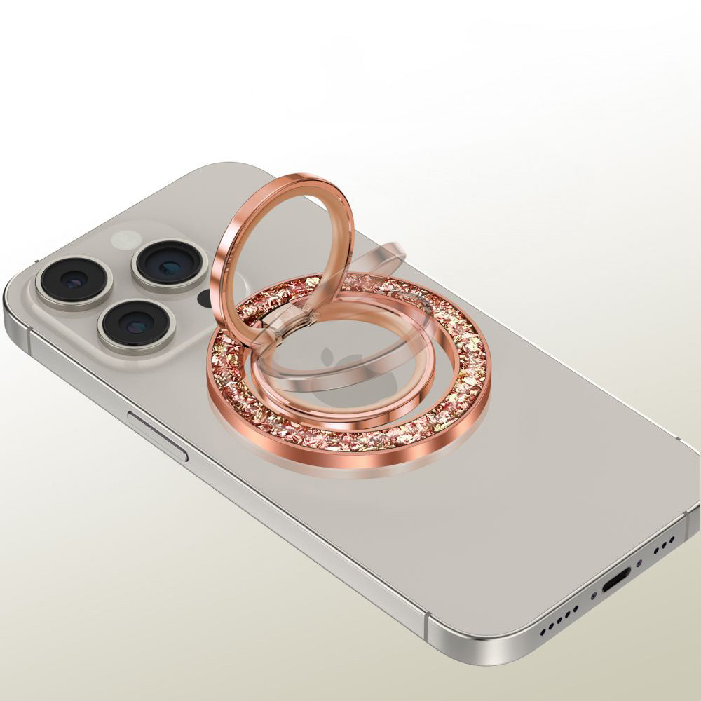 Magnetischer Fingerhalter, Tech-Protect MMR200 Magnetic Phone Ring mit MagSafe, Telefonhaler, Rosa Gold