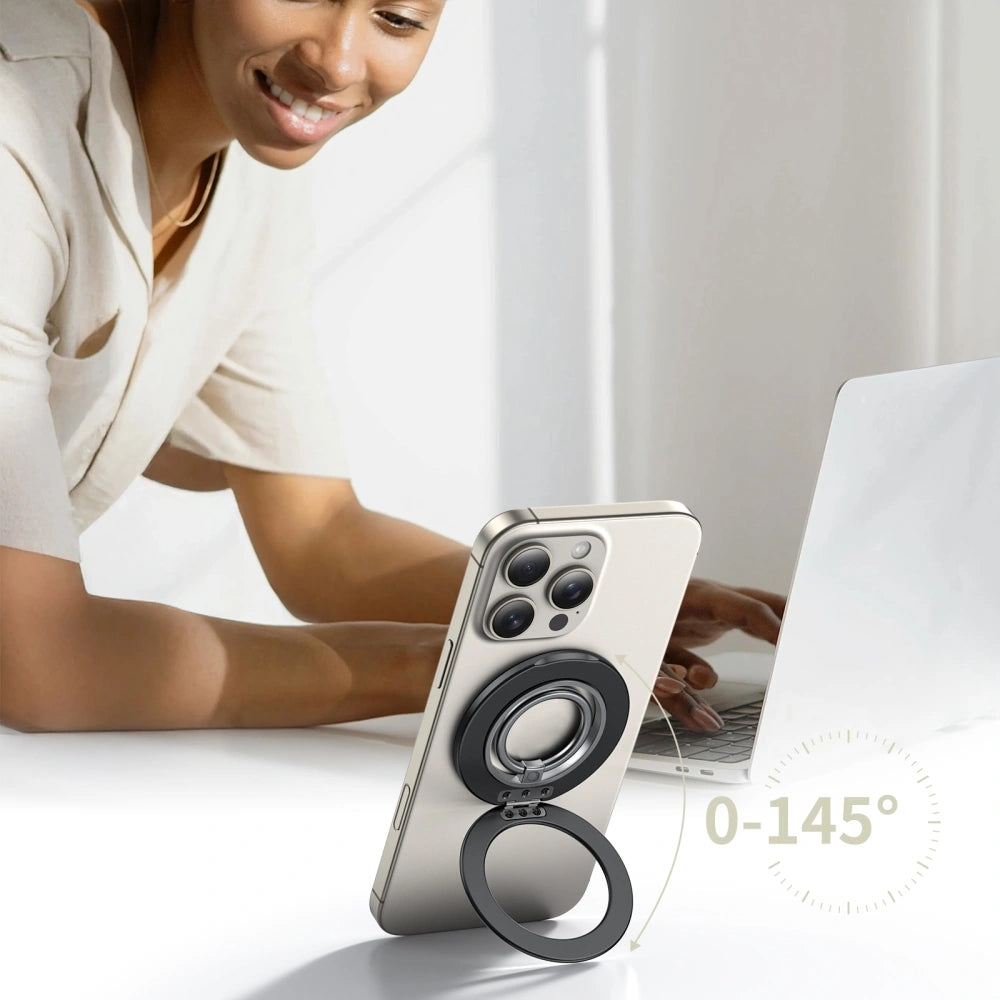 Magnetischer Fingerhalter, Tech-Protect MMR600 Magnetic MagSafe Ring, Telefonhaler, Schwarz