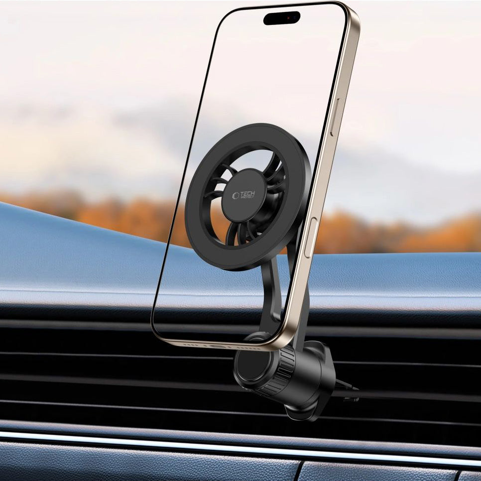 Magnetische Handy-Halterung für Lüftungsgitter, Tech-Protect N56, mit MagSafe, Schwarz