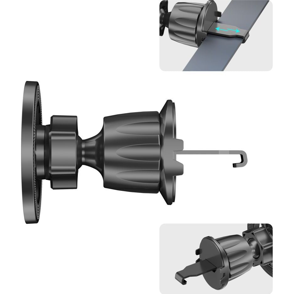 Magnetische Handy-Halterung für Lüftungsgitter / Cockpit / Windschutzscheiben, Tech-Protect N58, mit MagSafe, Schwarz