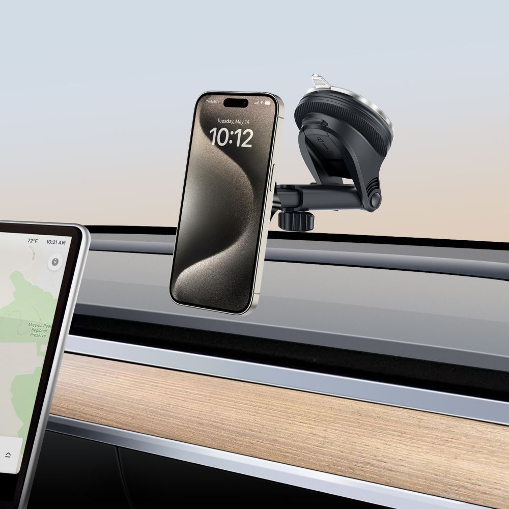 Magnetische Handy-Halterung für Lüftungsgitter / Cockpit / Windschutzscheiben, Tech-Protect N58, mit MagSafe, Schwarz