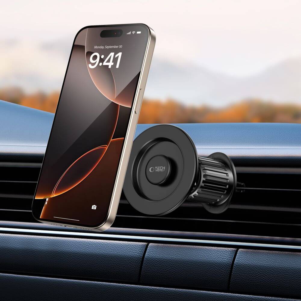 Autohalterung für Lüftungsgitter, Magnetische für MagSafe Tech-Protect N56 Magnetic Vent Car Mount, Schwarz