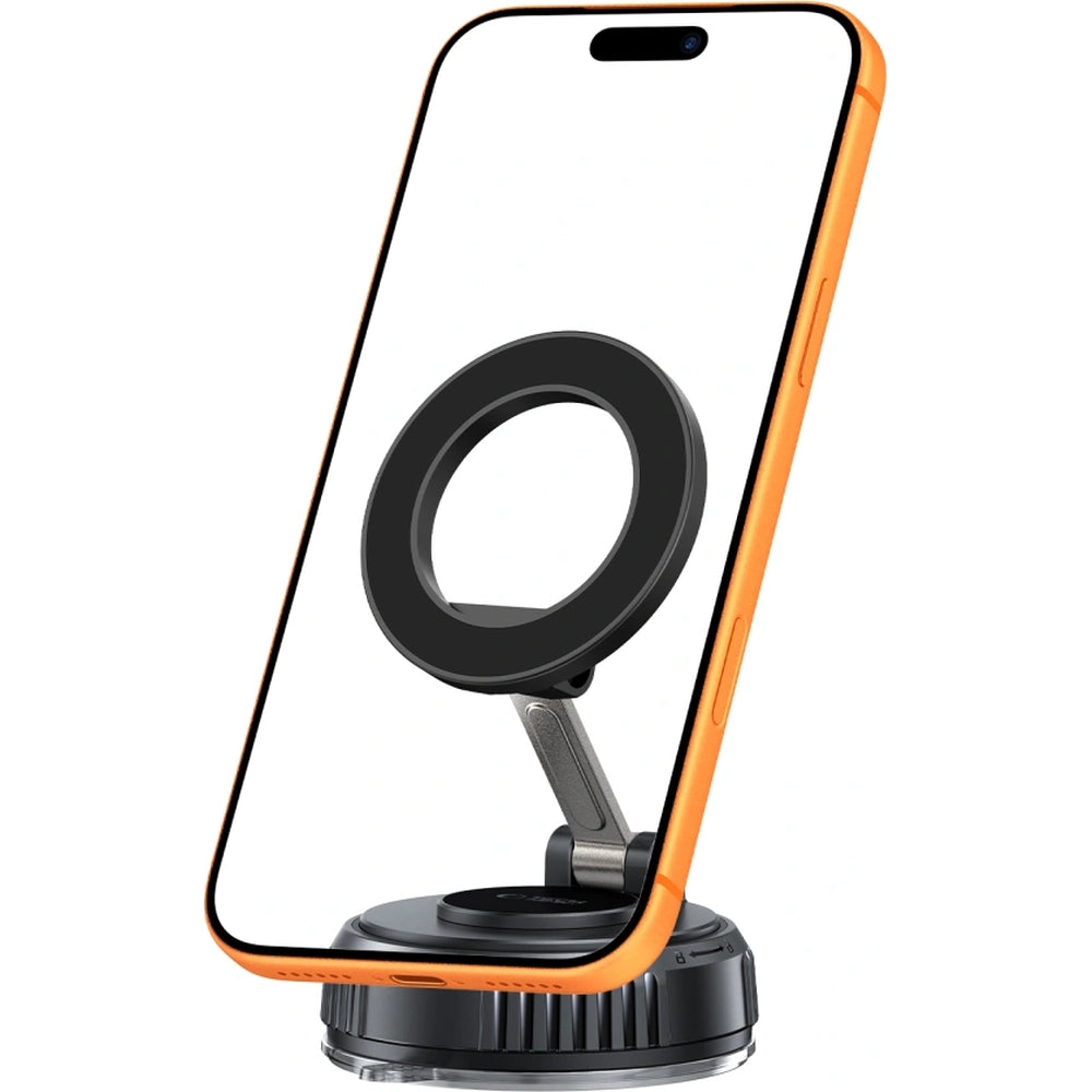 Magnetischer Autohalter für Windschutzscheibe/Armaturenbrett für MagSafe Tech-Protect N61, Schwarz