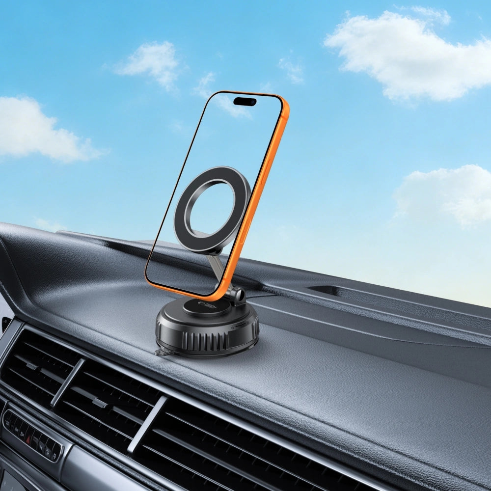 Magnetischer Autohalter für Windschutzscheibe/Armaturenbrett für MagSafe Tech-Protect N61, Schwarz