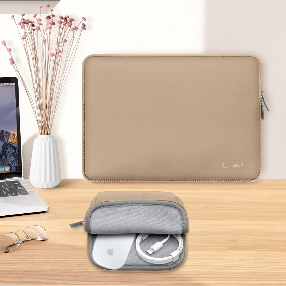 Schutzhülle für 13" / 14" Laptop, Tech-Protect Neo Slim, Beige