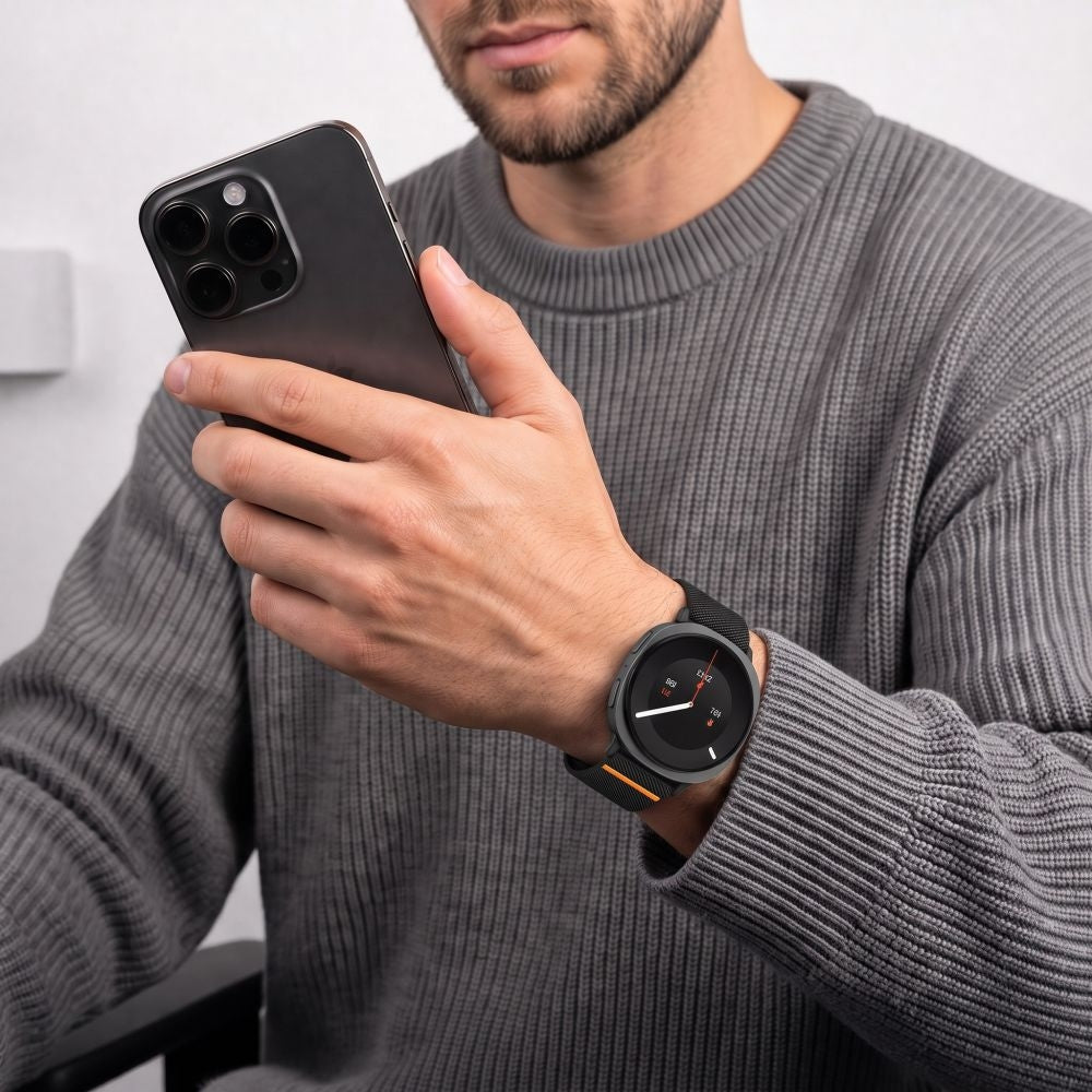 Armband für Galaxy Watch 9 40 mm / 44 mm / 8 40 mm / 44 mm / 8 Classic 46 mm, Tech-Protect Nylon Clasp, Schwarz
