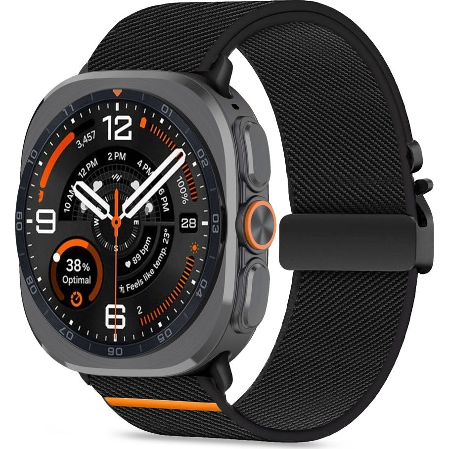 Armband für Galaxy Watch Ultra 2 / Ultra, Tech-Protect Nylon Clasp, Schwarz