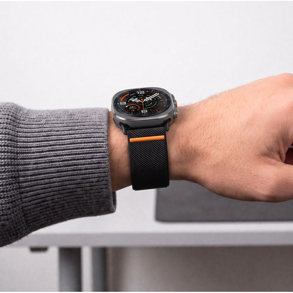 Armband für Galaxy Watch Ultra 2 / Ultra, Tech-Protect Nylon Clasp, Schwarz