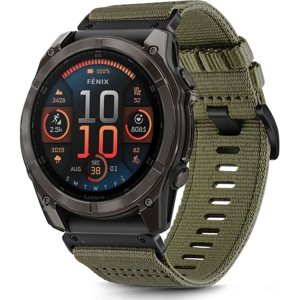 Armband für Garmin Fenix 8 Pro (51 mm) / 8 / 7X Pro / 7X / 6X Pro, Tech-Protect Nylon Classic, QuickFit 26 mm, Grün