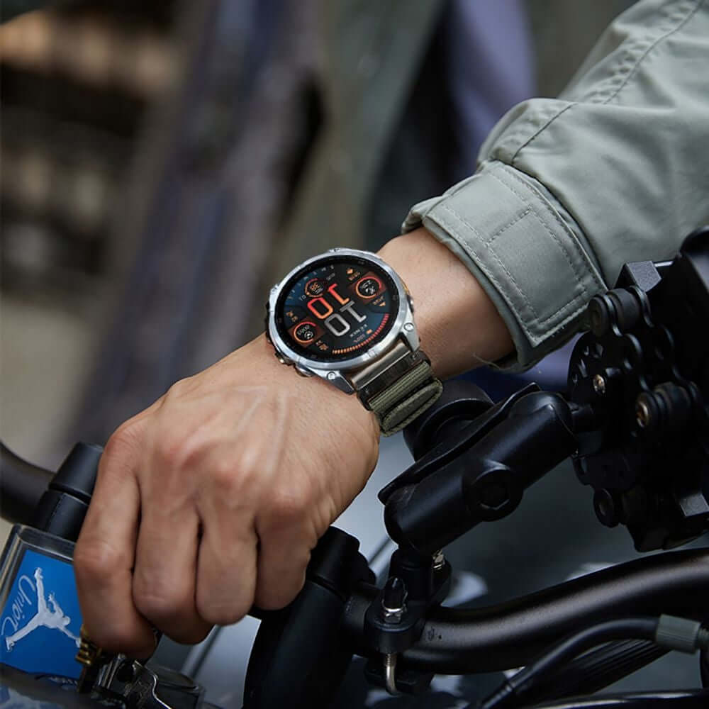 Armband für Garmin Fenix 8 Pro (51 mm) / 8 / 7X Pro / 7X / 6X Pro, Tech-Protect Nylon Classic, QuickFit 26 mm, Grün