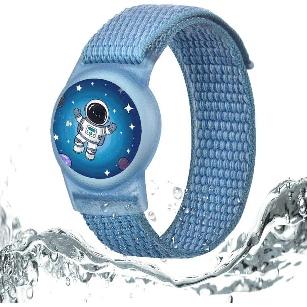 Schutzhülle mit Armband für Kinder, Tech-Protect für Apple AirTag 1/2, Blau