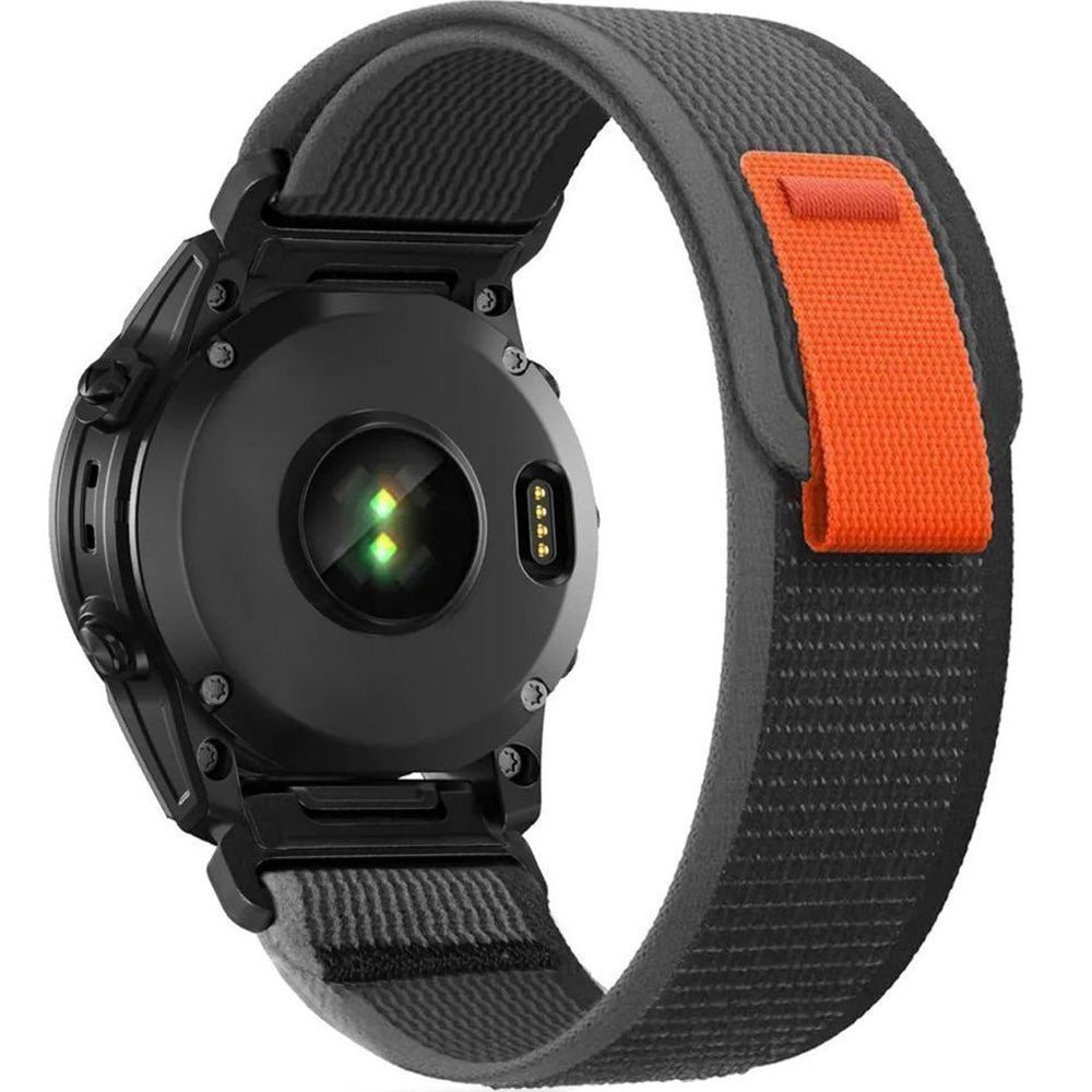 Armband für Garmin Fenix 8 Pro (51 mm) / 8 / 7X Pro / 7X / 6X Pro, Tech-Protect Nylon, QuickFit 26 mm, Schwarz und Orange