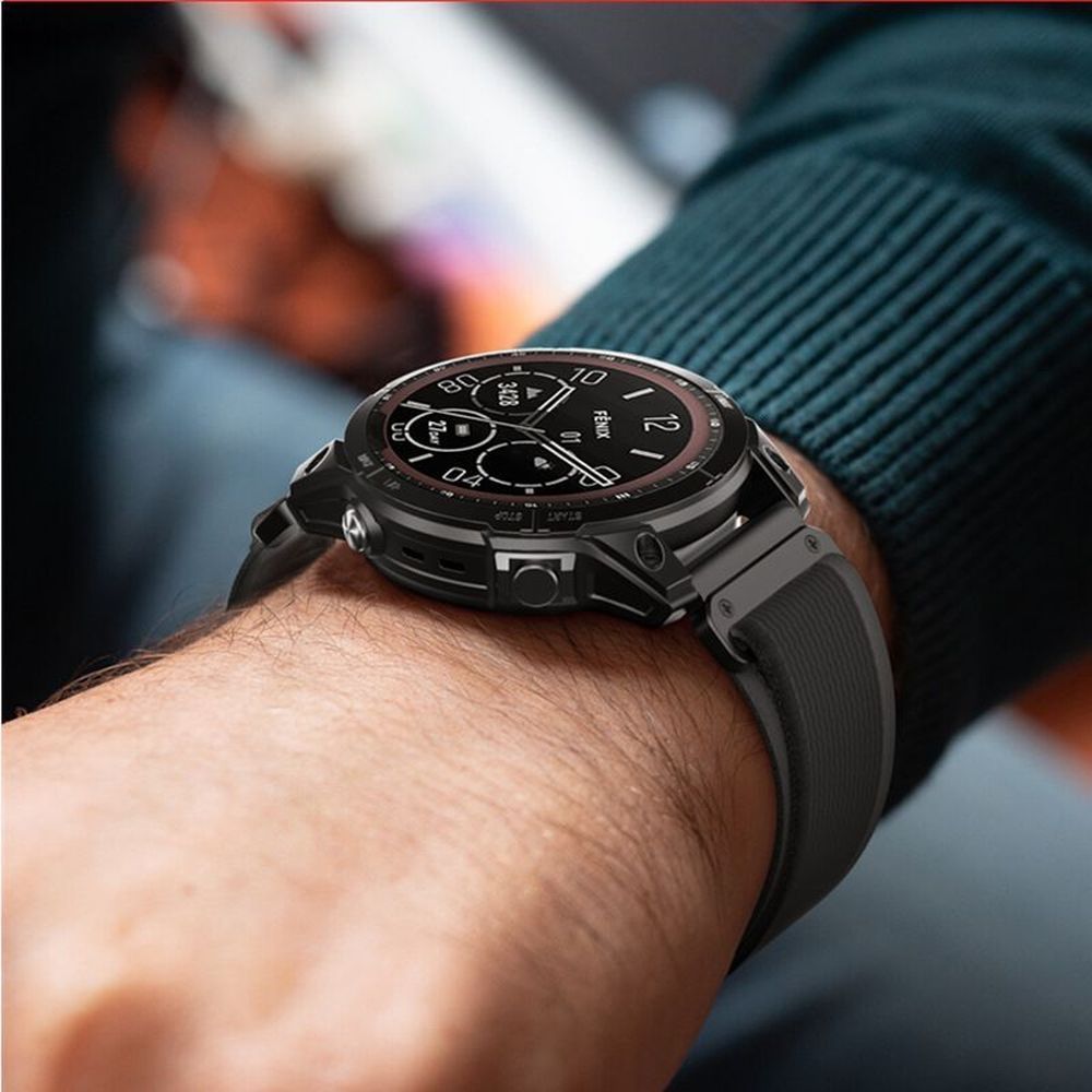 Armband für Garmin Fenix 8 Pro (51 mm) / 8 / 7X Pro / 7X / 6X Pro, Tech-Protect Nylon, QuickFit 26 mm, Schwarz und Orange