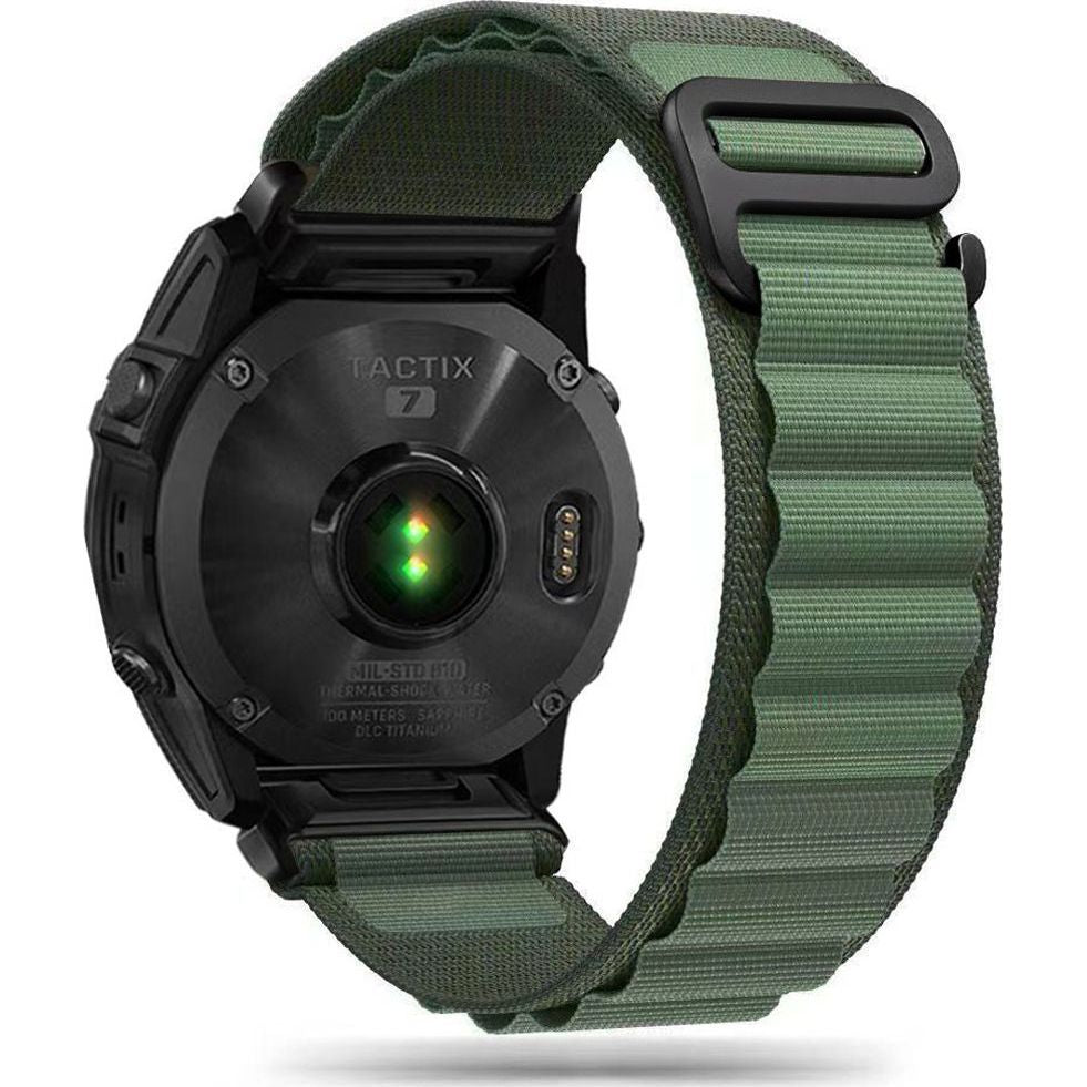 Armband für Garmin Fenix 8 Pro (47 mm) / 8 / E / 7 Pro / 7 / 6 Pro / 6, Tech Protect Nylon Pro, QuickFit 22 mm, Grün