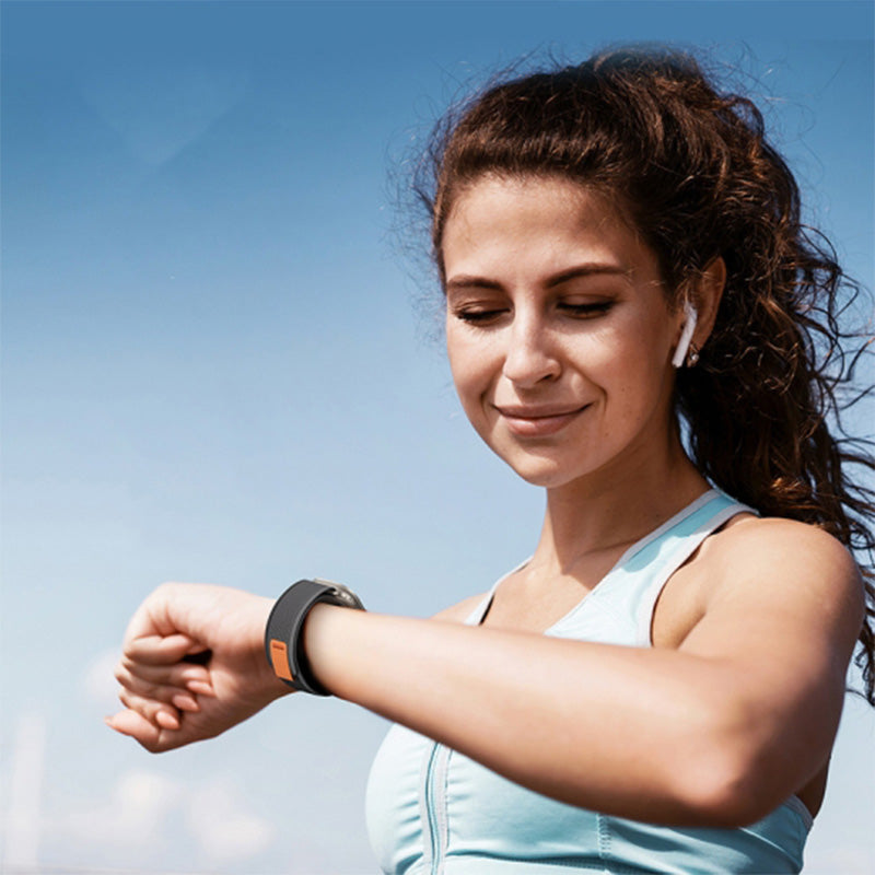 Armband für Galaxy Watch 6/5 Pro/5/4, Tech-Protect Nylon, Schwarz und Orange