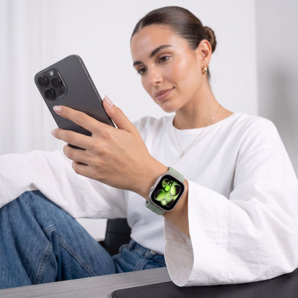 Armband für Apple Watch 38/40/41/42 mm, Tech-Protect Nylonmag, Pistazienfarben (7/8)