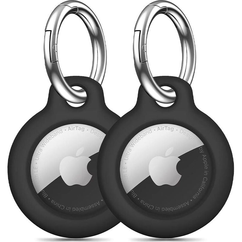 Schutzhülle / Schlüsselanhänger für Apple AirTag, Tech-Protect Rough, 2 Stück, Schwarz