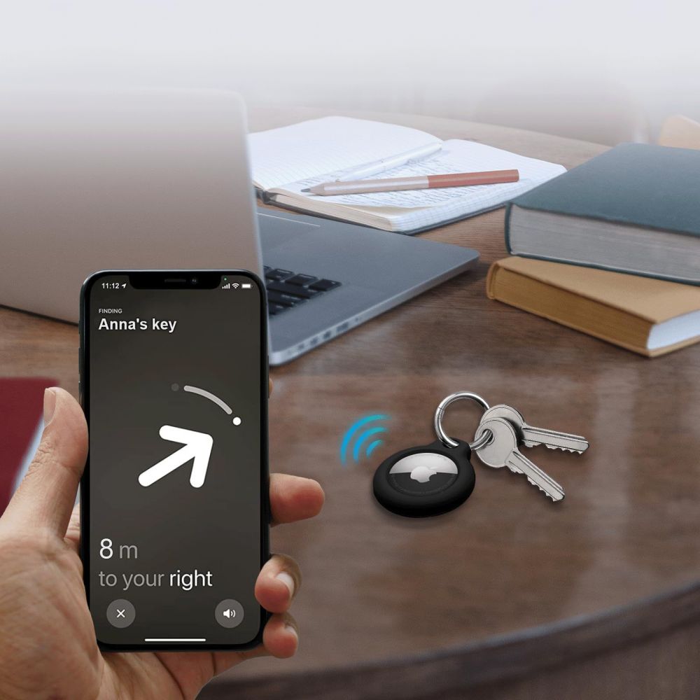 Schutzhülle / Schlüsselanhänger für Apple AirTag, Tech-Protect Rough, 2 Stück, Schwarz
