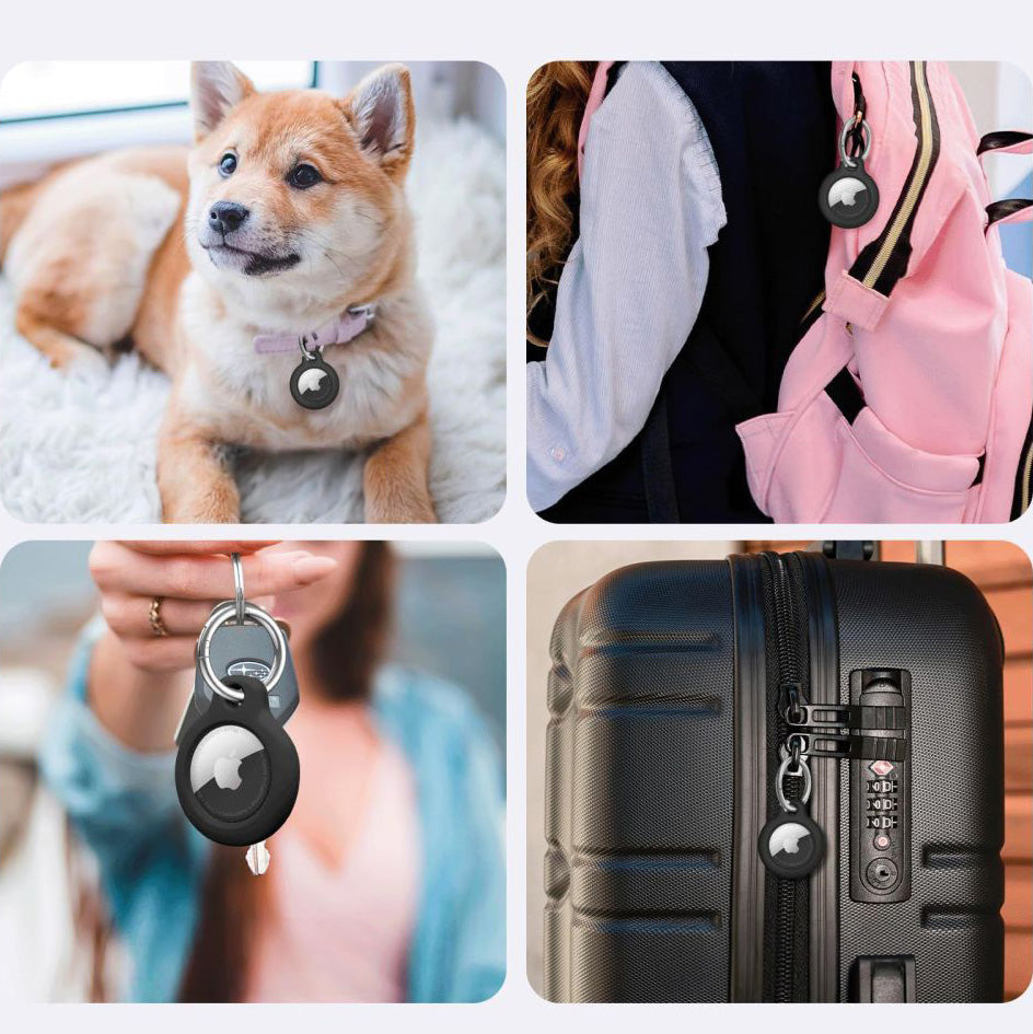 Schutzhülle / Schlüsselanhänger für Apple AirTag, Tech-Protect Rough, 2 Stück, Schwarz