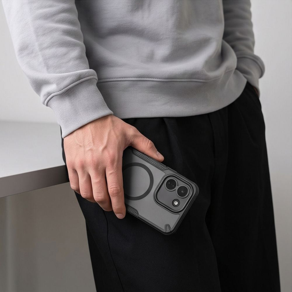 Handyhülle für Xiaomi Redmi Note 17 Pro Max 5G, Tech-Protect Rugged Shield mit MagSafe, Rauchfarben-Schwarz (5/7)