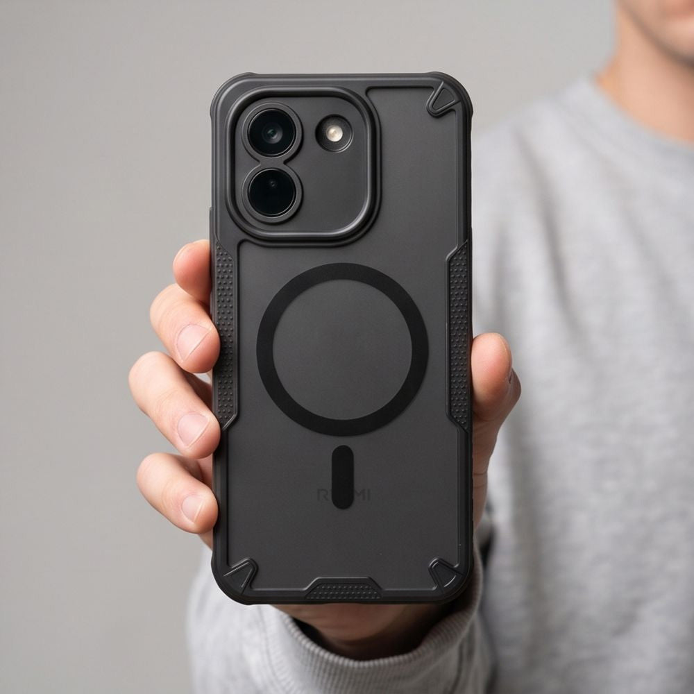 Handyhülle für Xiaomi Redmi Note 17 Pro Max 5G, Tech-Protect Rugged Shield mit MagSafe, Rauchfarben-Schwarz (6/7)