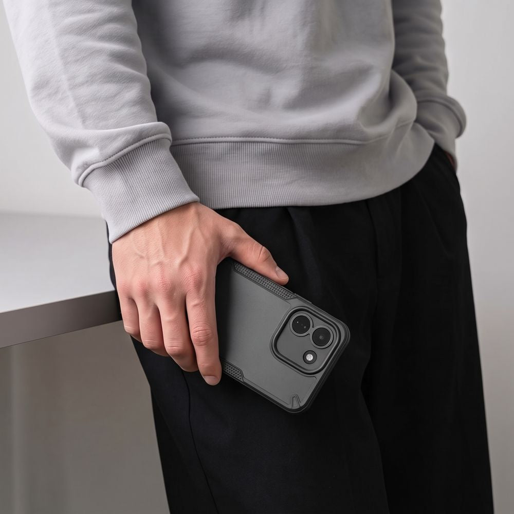 Handyhülle für Xiaomi Redmi Note 17 Pro Max 5G, Tech-Protect Rugged Shield, mattes Rauchfarben mit schwarzem Rahmen (6/7)