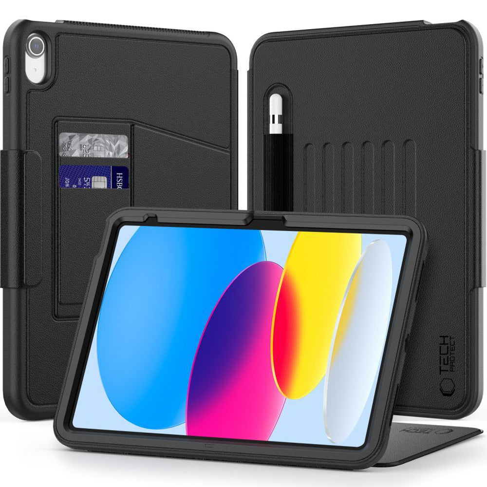 Schutzhülle mit Klappe für iPad 11 / 10 gen. 2025 / 2022, Tech-Protect SC Pen Armor, Schwarz