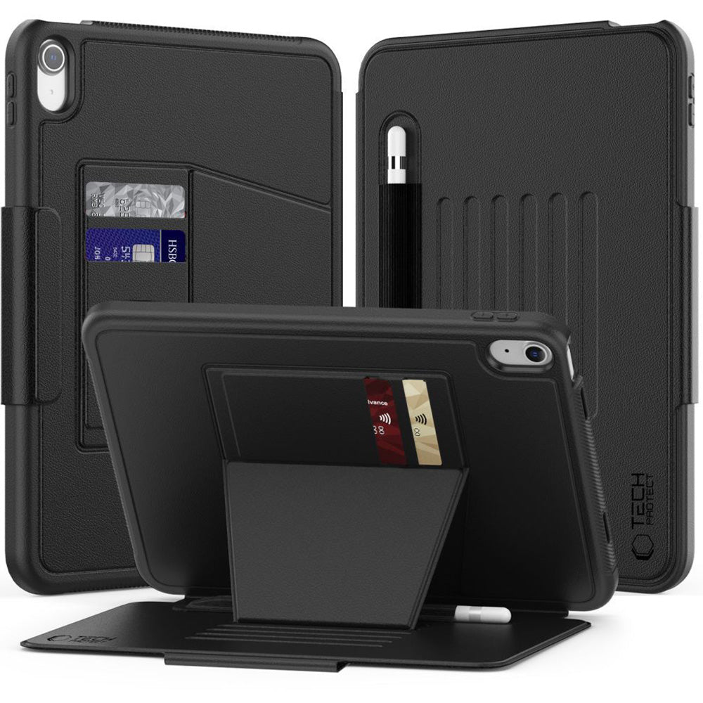 Schutzhülle mit Klappe für iPad 11 / 10 gen. 2025 / 2022, Tech-Protect SC Pen Armor, Schwarz