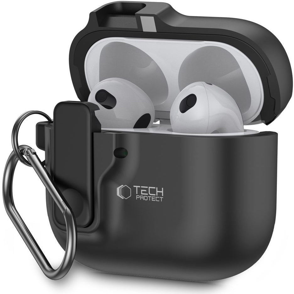 Schutzhülle für Apple AirPods 5 / 4, Tech-Protect SlimHook, Schwarz