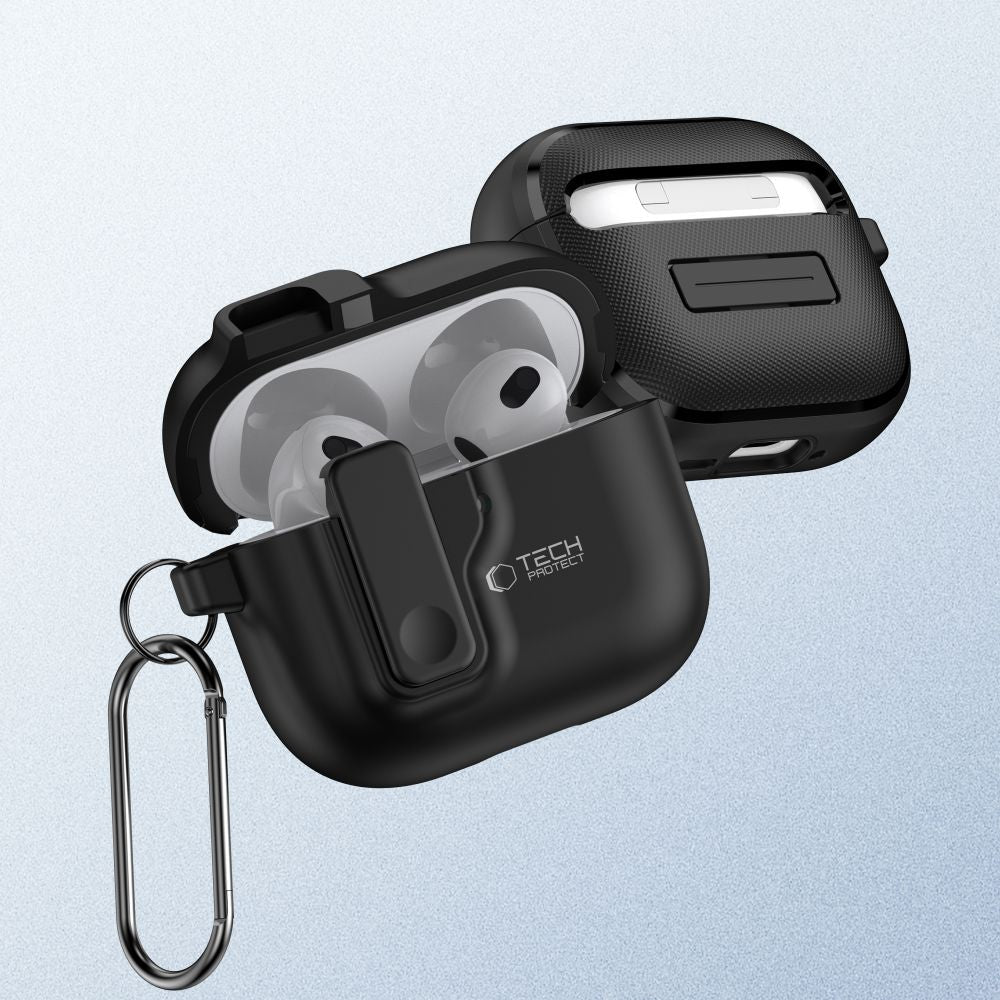 Schutzhülle für Apple AirPods 5 / 4, Tech-Protect SlimHook, Schwarz