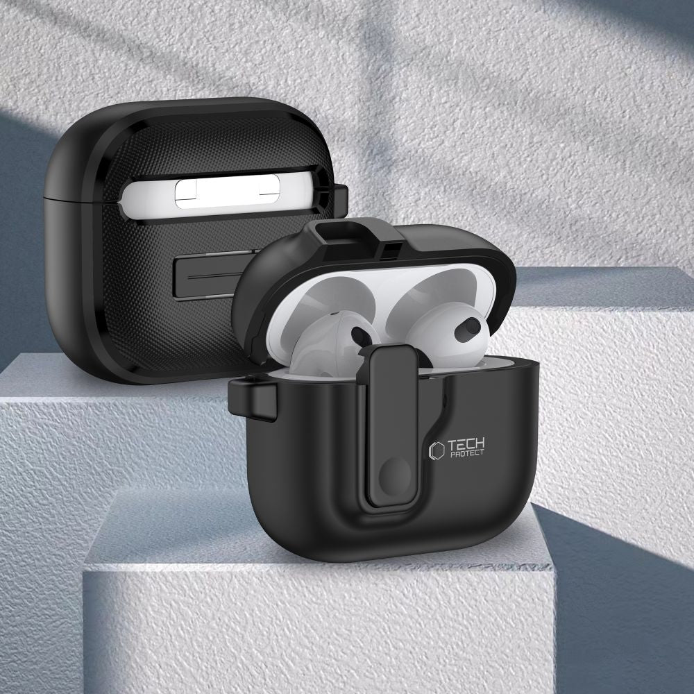 Schutzhülle für Apple AirPods 5 / 4, Tech-Protect SlimHook, Schwarz