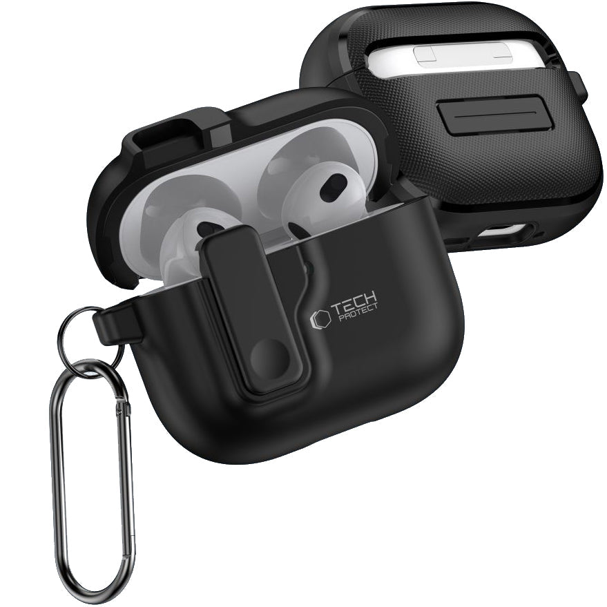 Schutzhülle für Apple AirPods 5 / 4, Tech-Protect SlimHook, Schwarz
