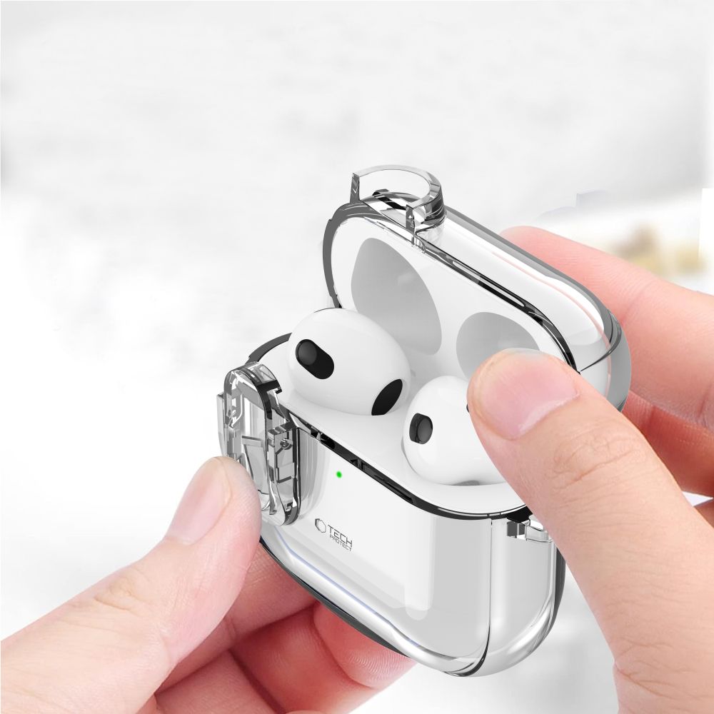 Schutzhülle für Apple AirPods 5 / 4, Tech-Protect SlimHook, Transparent